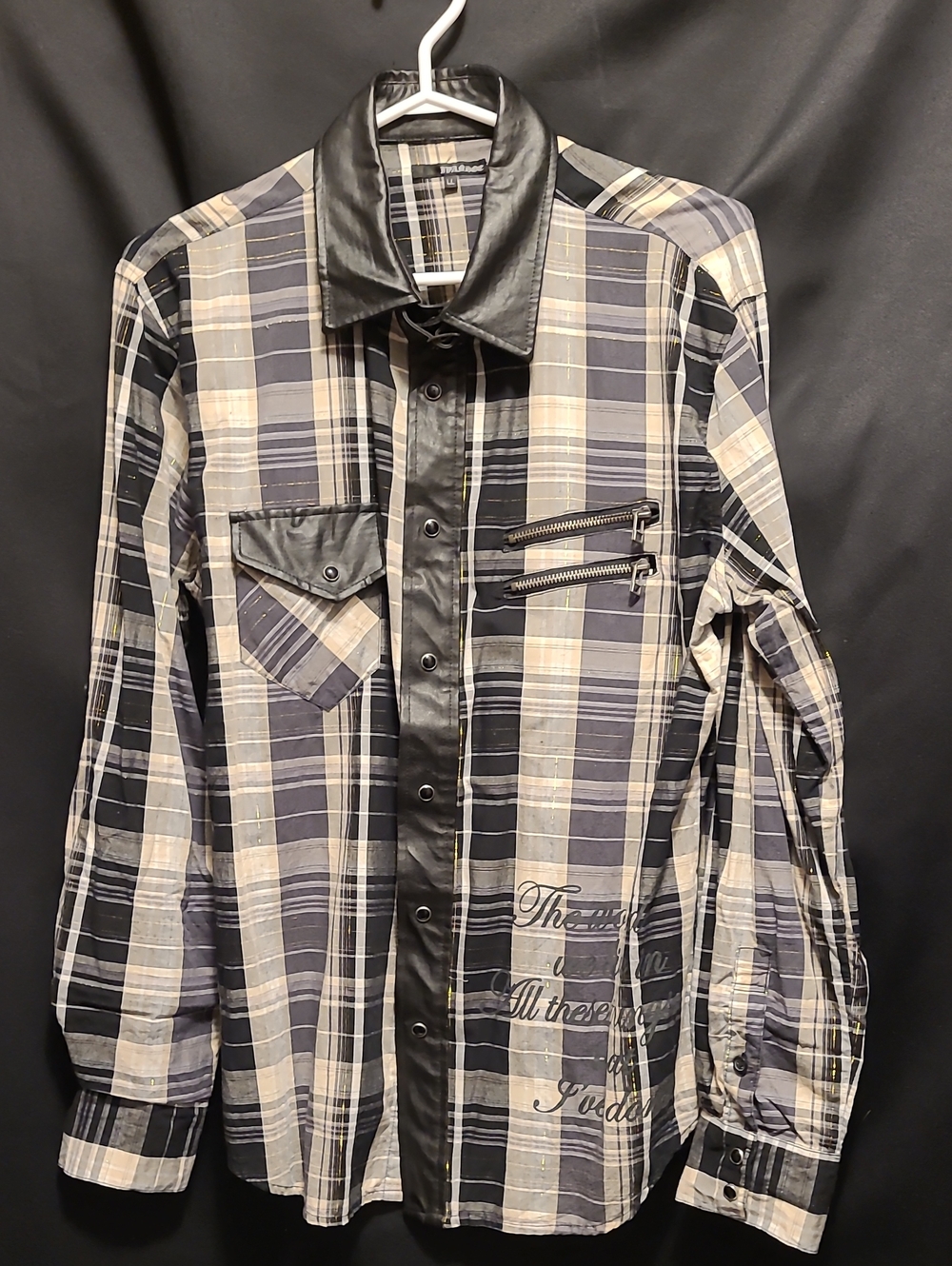 Vintage Ivanhoe Checkered Plaid Leather Gothic Design Japanese Brand Western